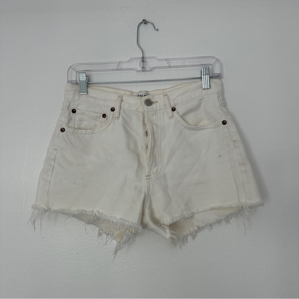 AGolde White Cut off Jean Shorts